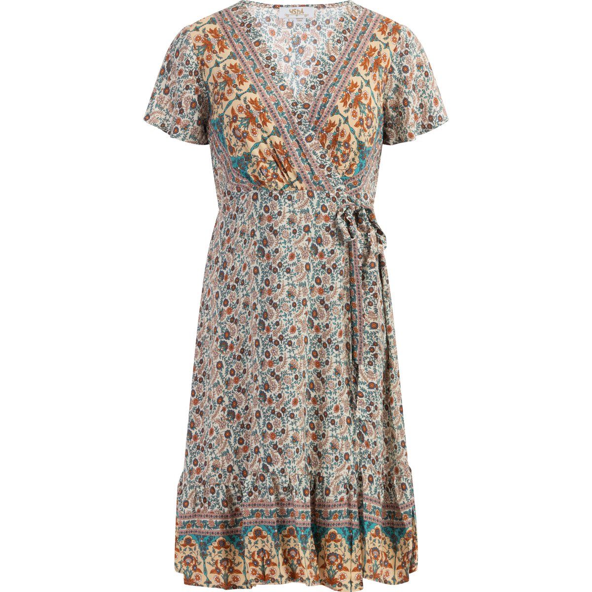 usha Sommerkleid Damen Wollweiß Mehrfarbig