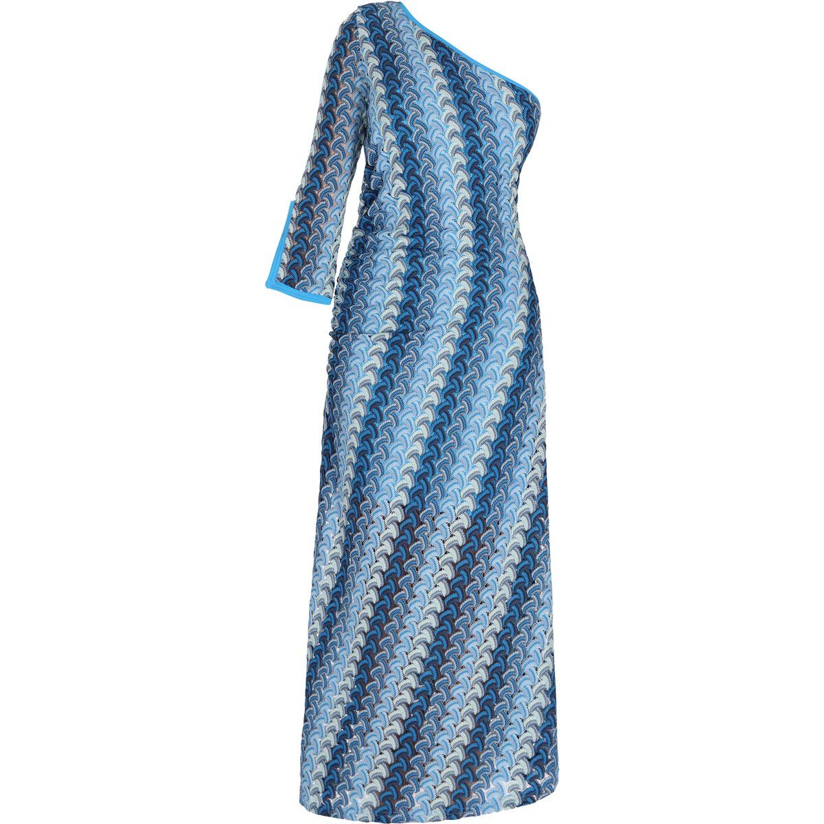 Geometrisches One-Shoulder-Maxikleid