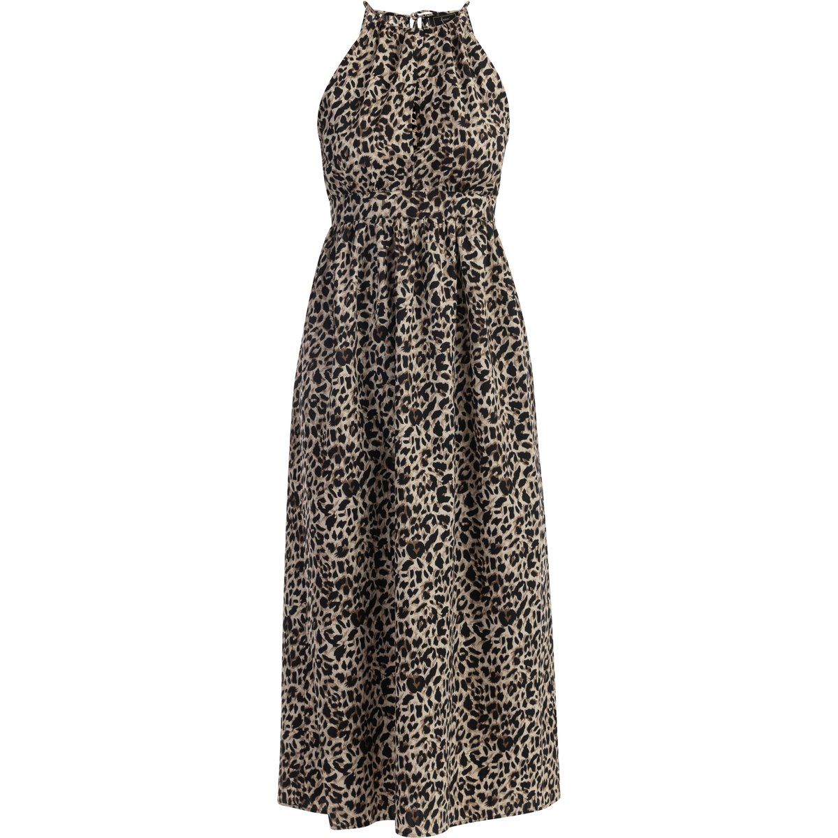 Faina Maxikleid mit Leoprint Damen Beige Löwe