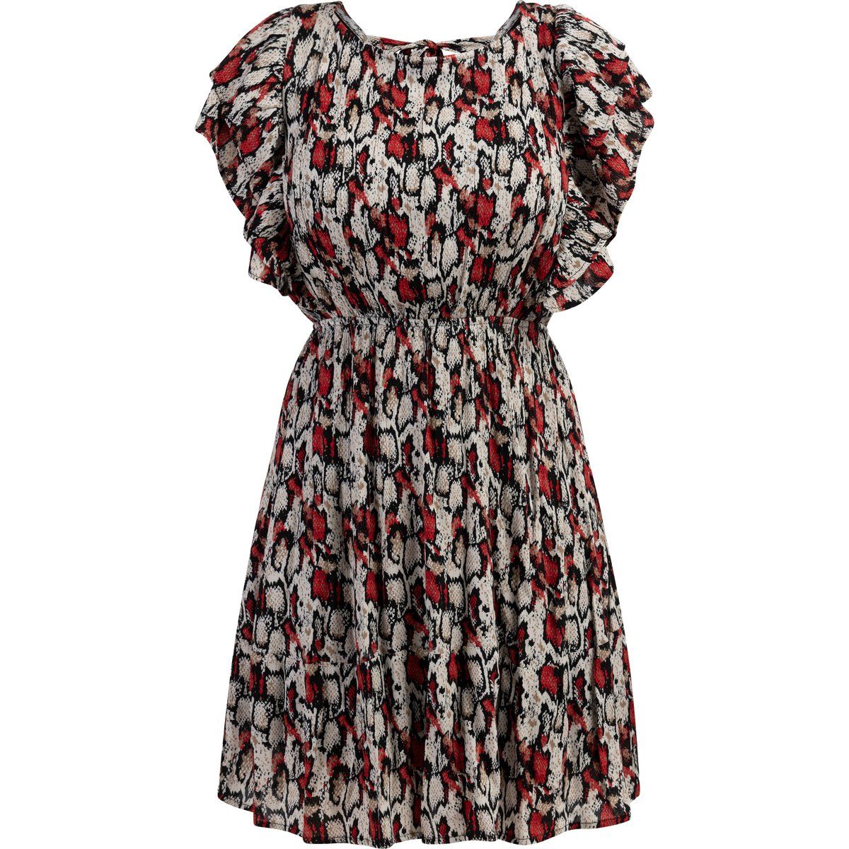 Faina Kleid Damen Rot Mehrfarbig