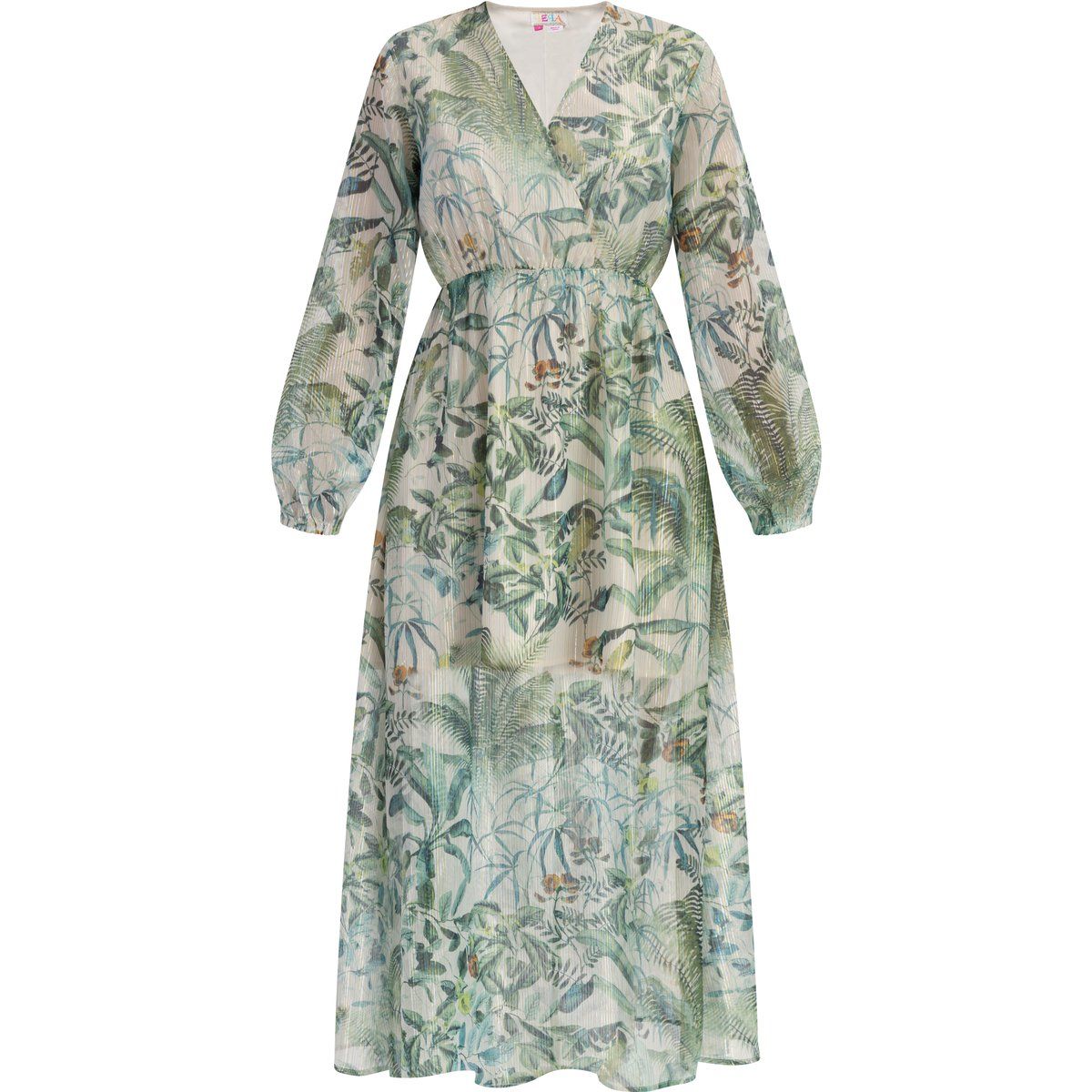 IZIA Maxi Langarmkleid Damen Dschungel Druck