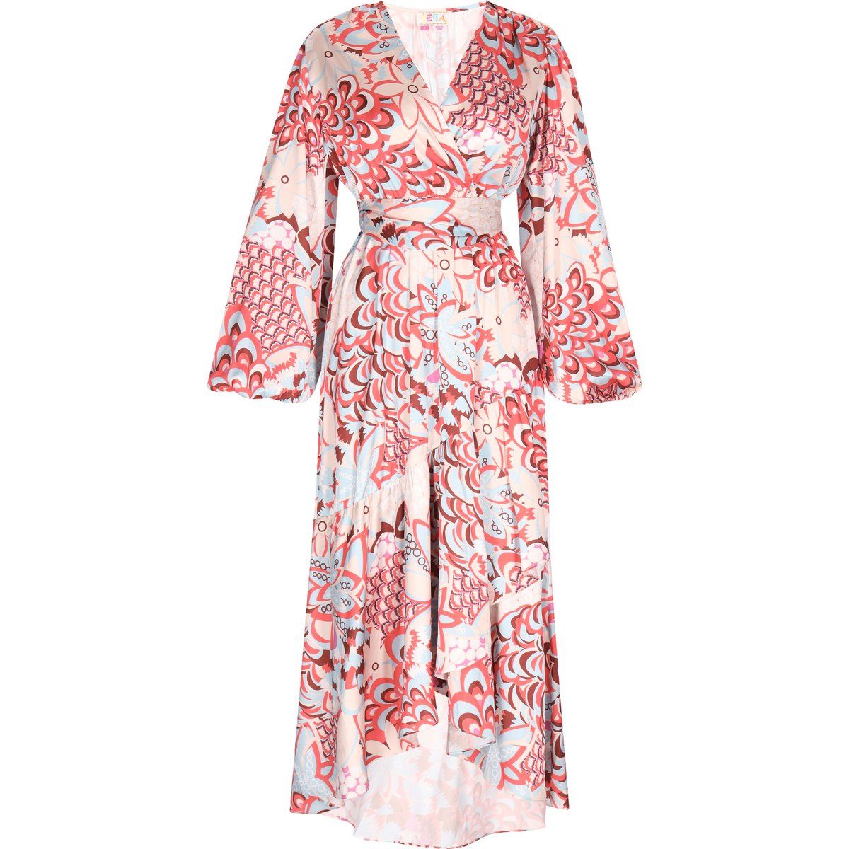 Maxi-Wickelkleid mit Blumendruck