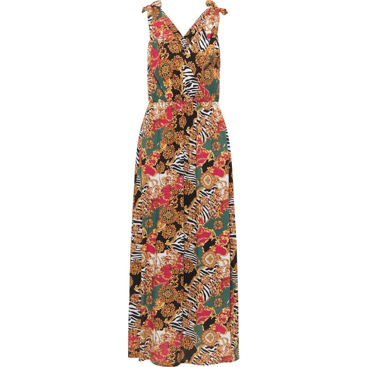 Auffälliges Maxikleid mit Barock-Muster