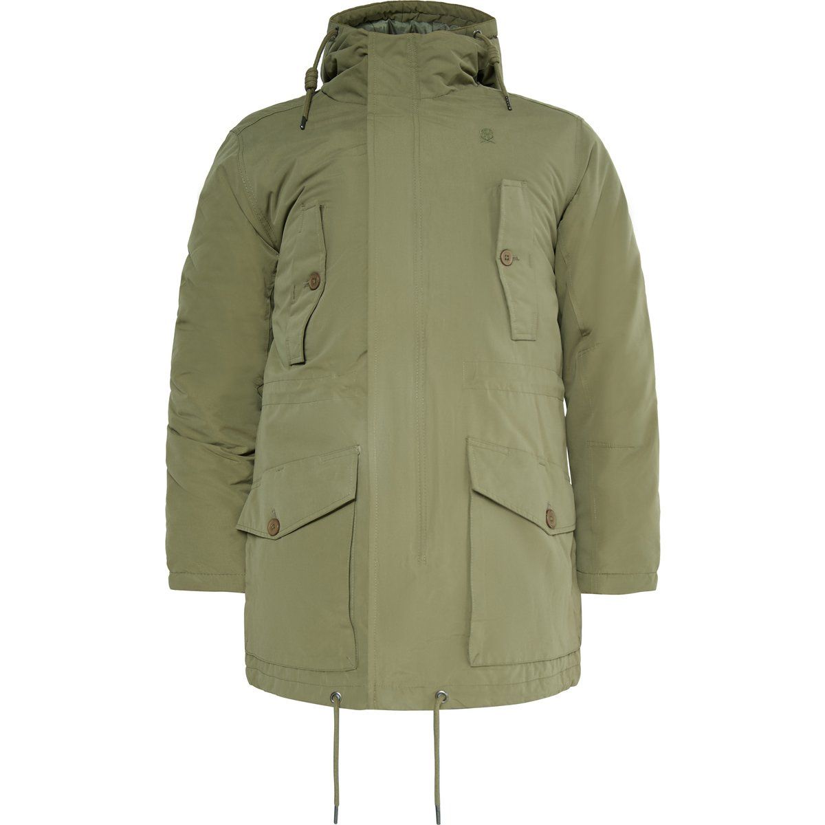 Wattierte Anorak Jacke im Militärstil