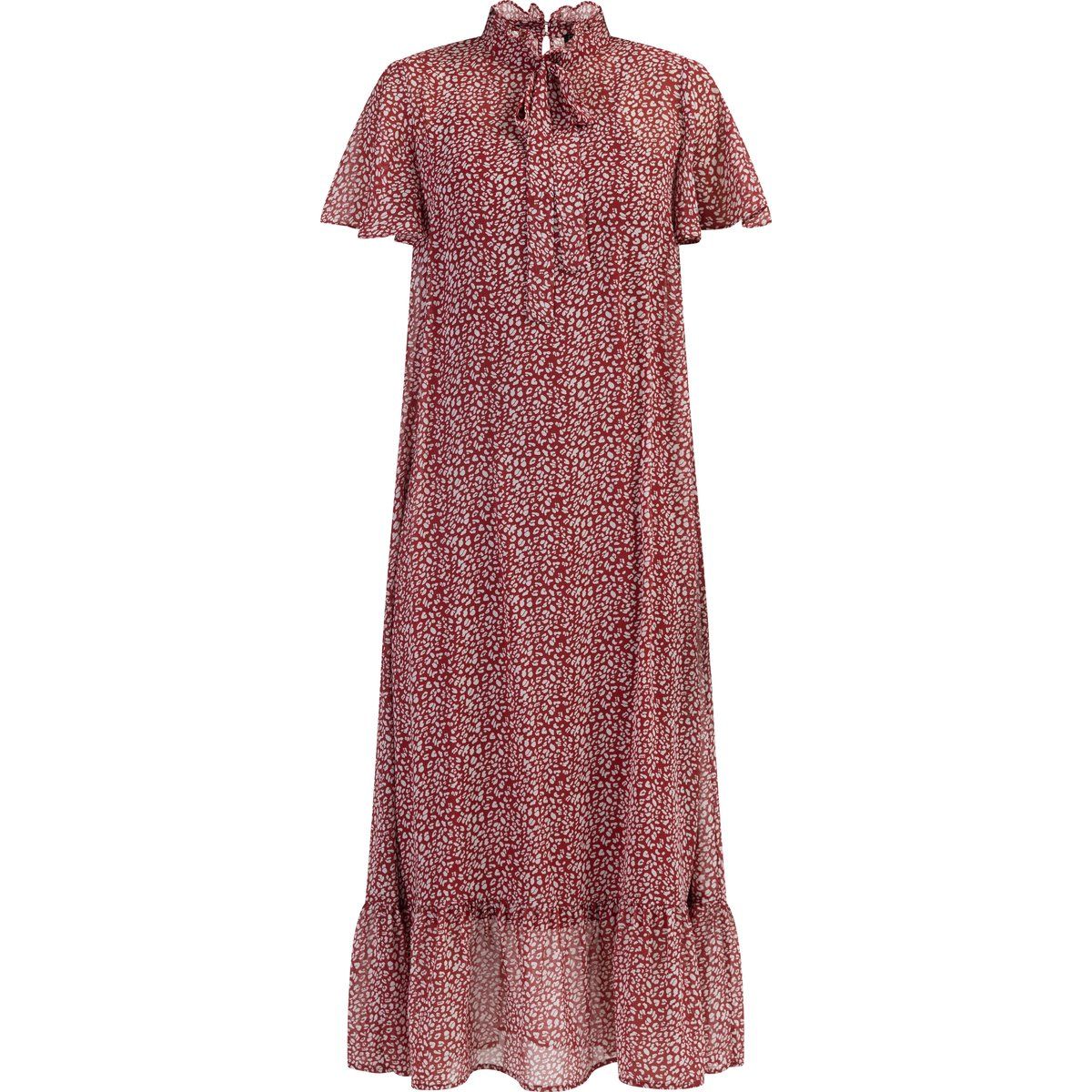 Faina Midikleid aus Chiffon Damen rot weiss