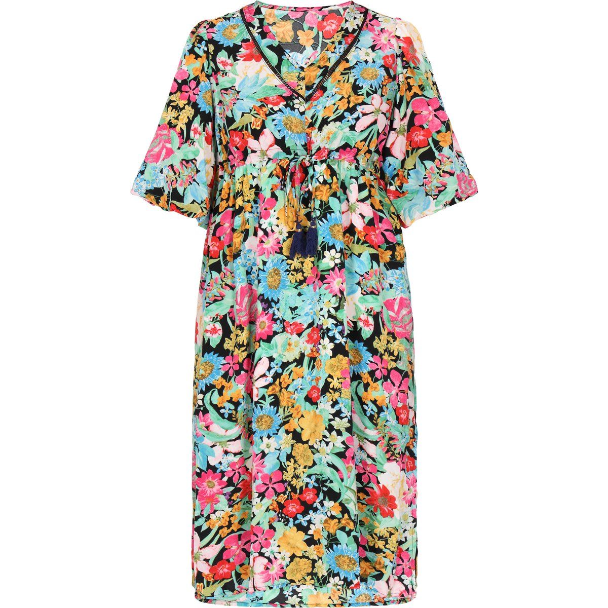 Geblümtes Midi-Kleid im Boho-Stil