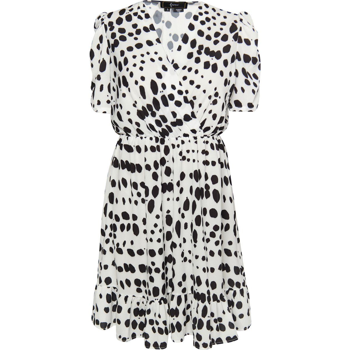 Kleid mit Polka-Dot-Muster und Rüschensaum