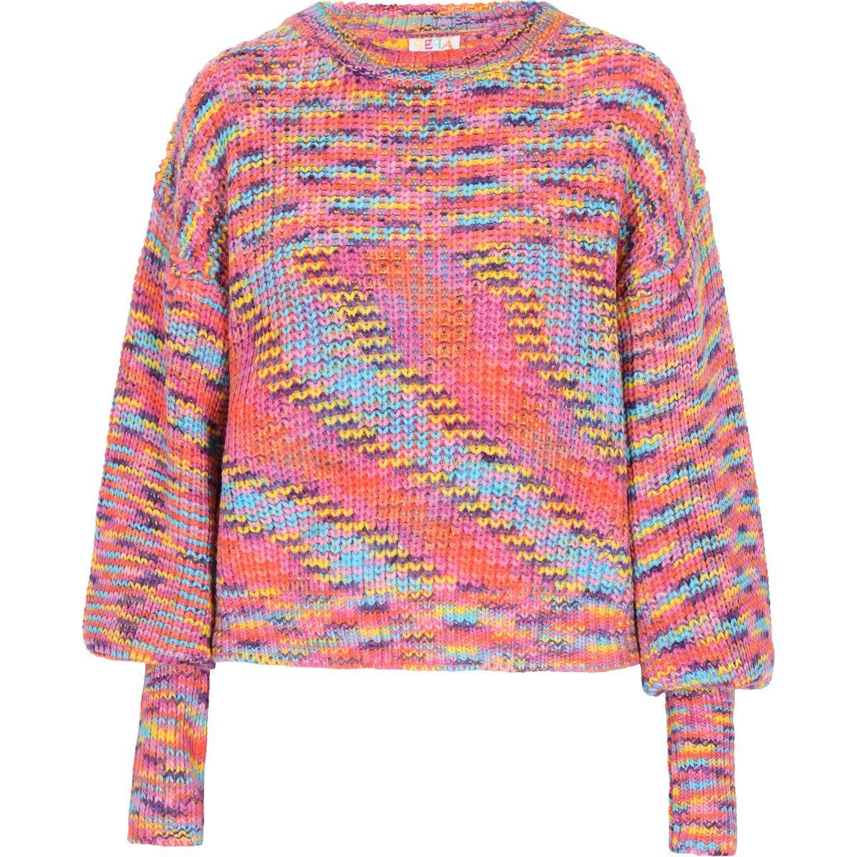 Mehrfarbiger Strickpullover mit Streifen