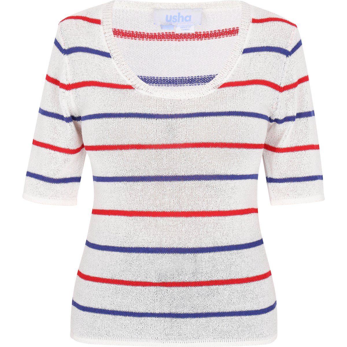 usha Pullover Frauen weiß marineblau rot
