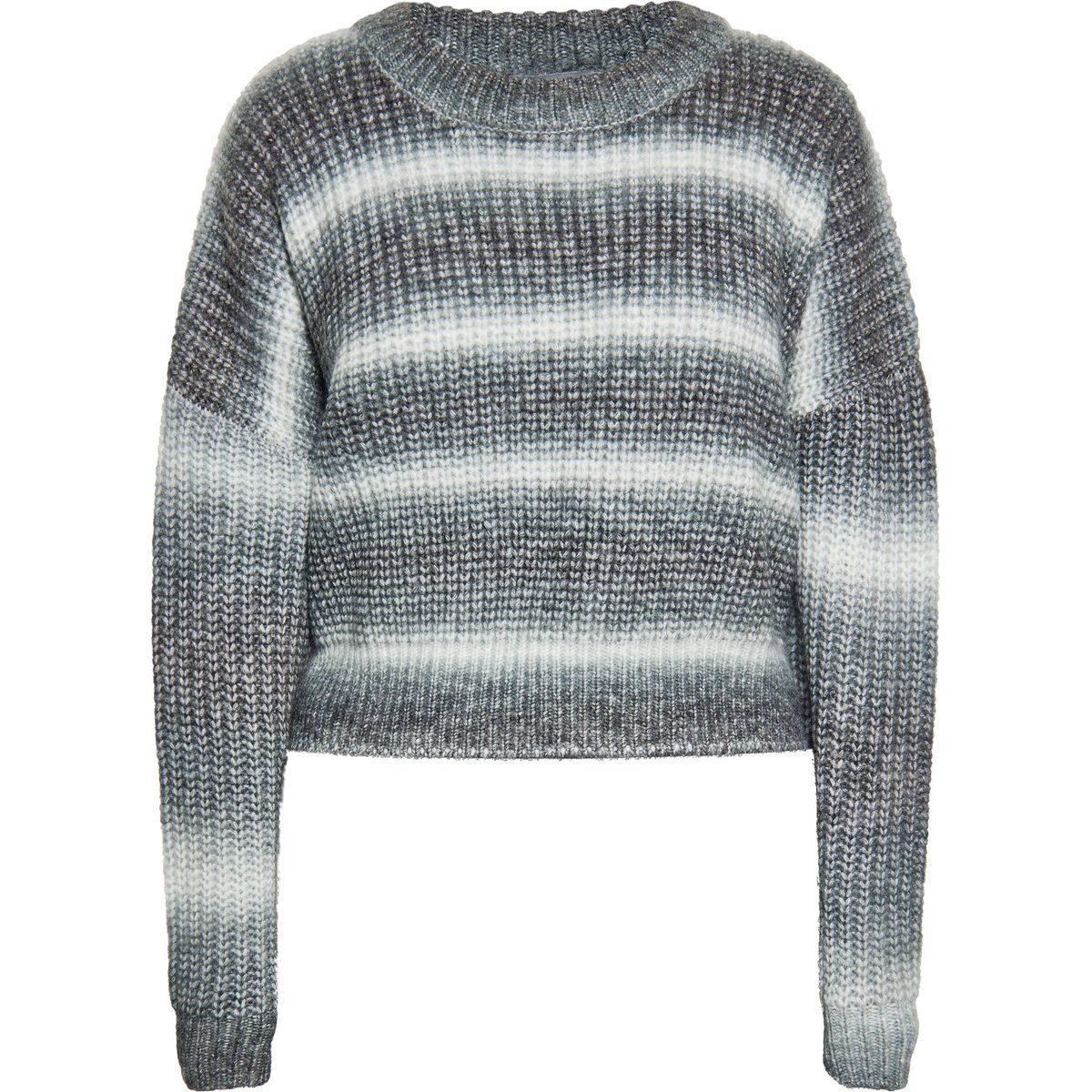 Gestreifter Strickpullover mit Ombré-Effekt