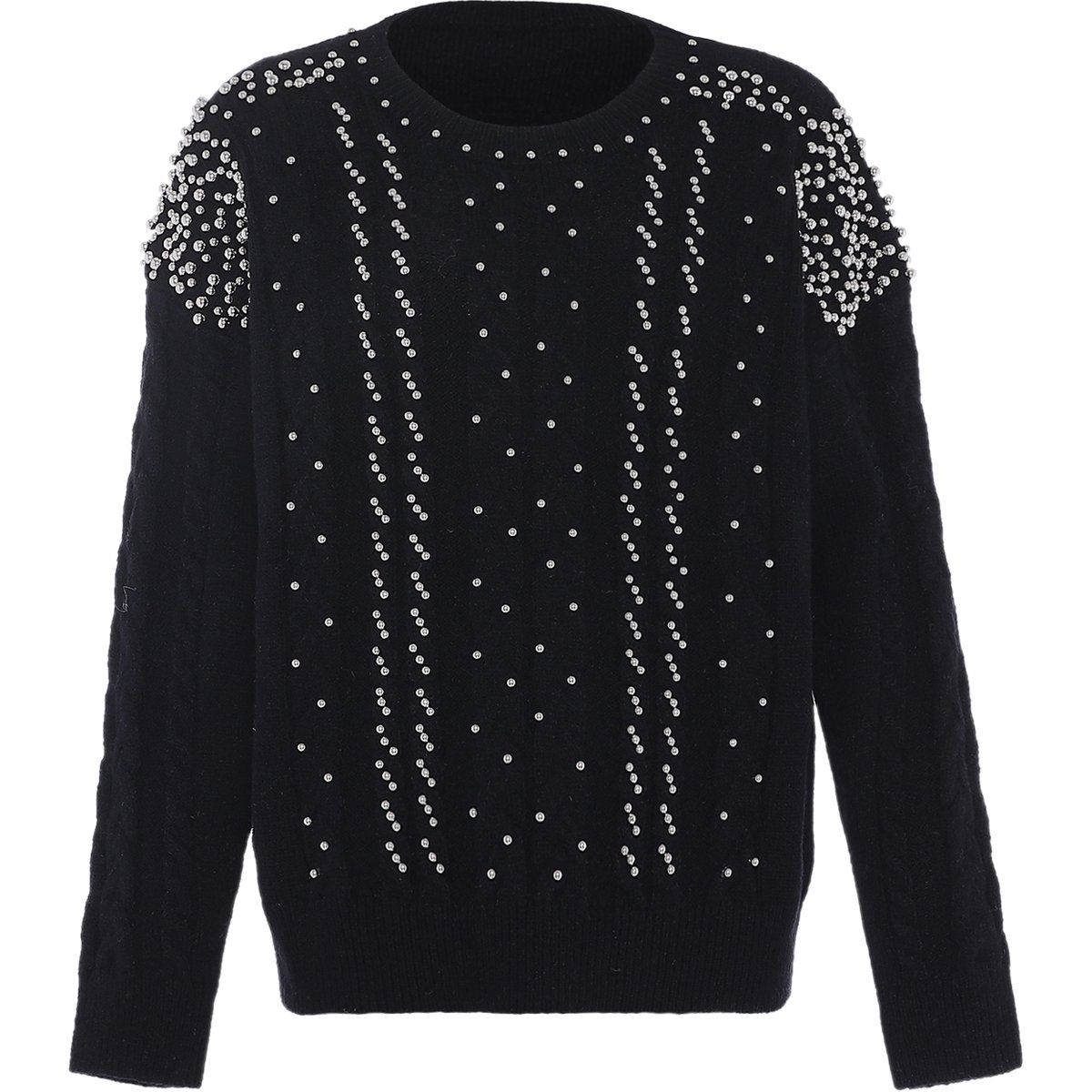 Strickpullover mit Perlenverzierungen