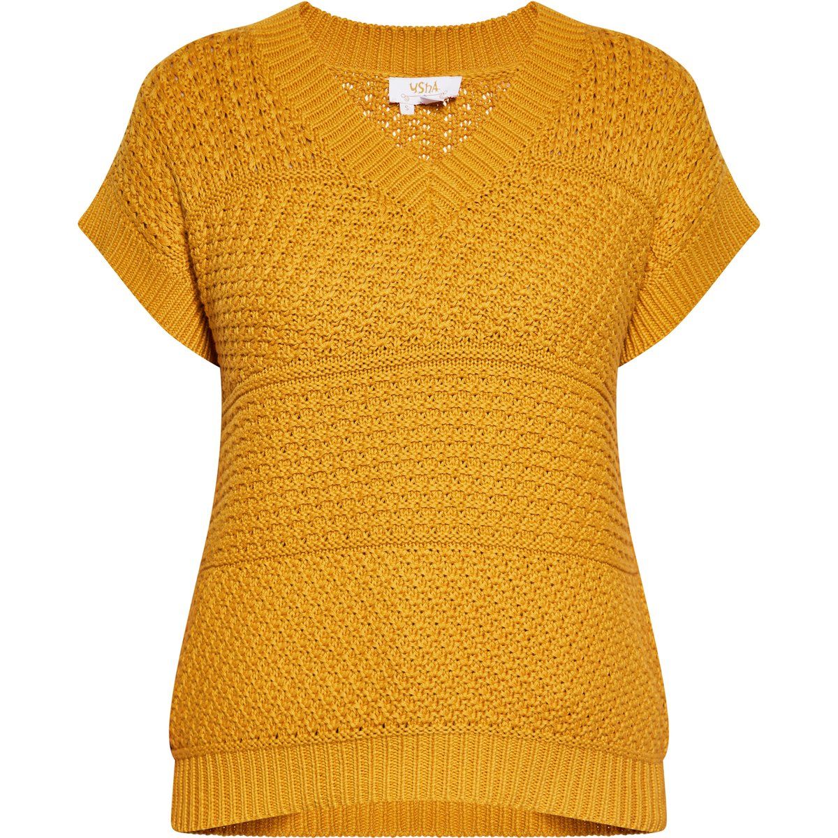 Kurzarm Strickpullover mit Struktur
