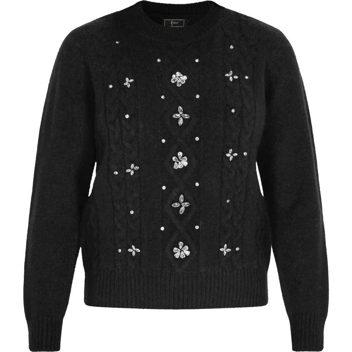 Verzierte Zopfmuster-Pullover