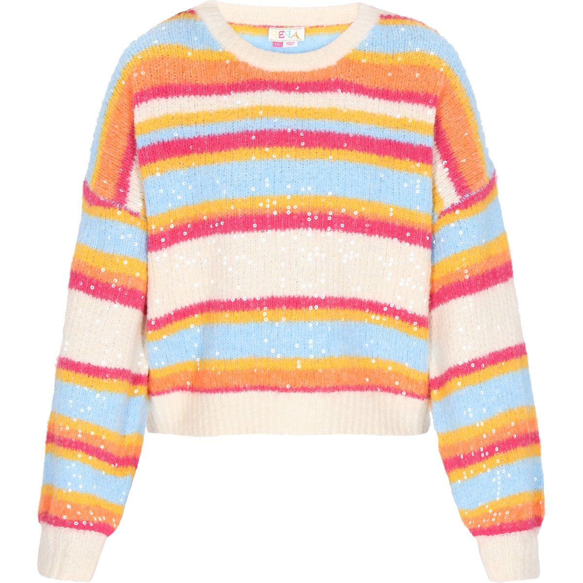 IZIA Pullover Frauen cremeweiß mehrfarbig