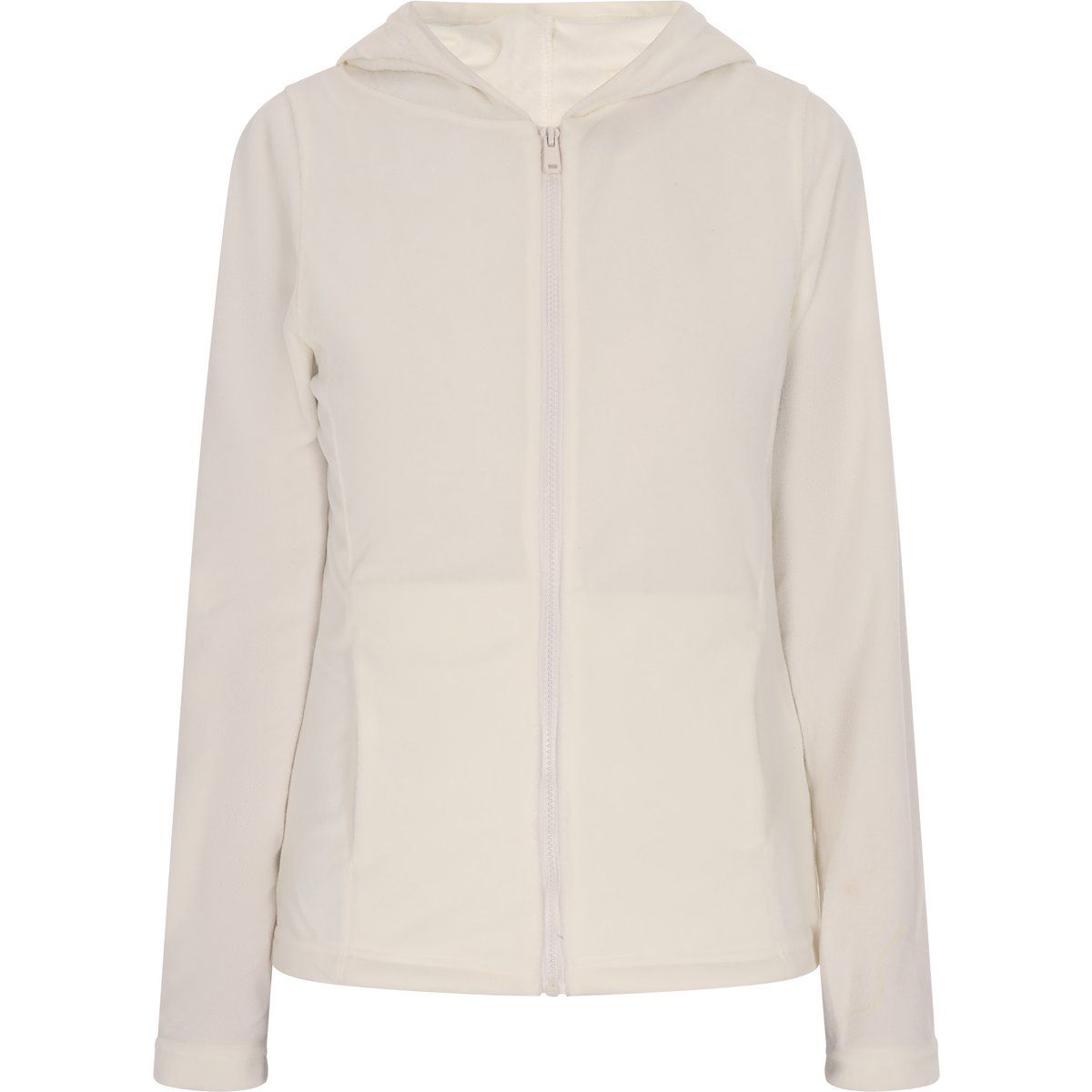 Lässige Fleecejacke mit Kapuze und Reißverschluss