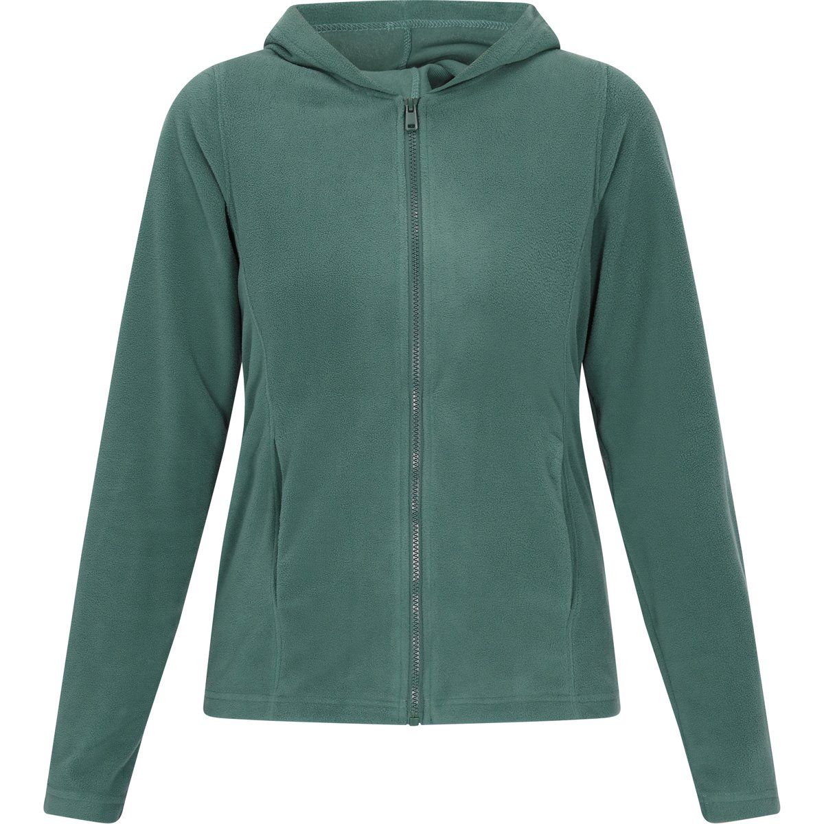 Fleecejacke mit Kapuze und Reißverschluss