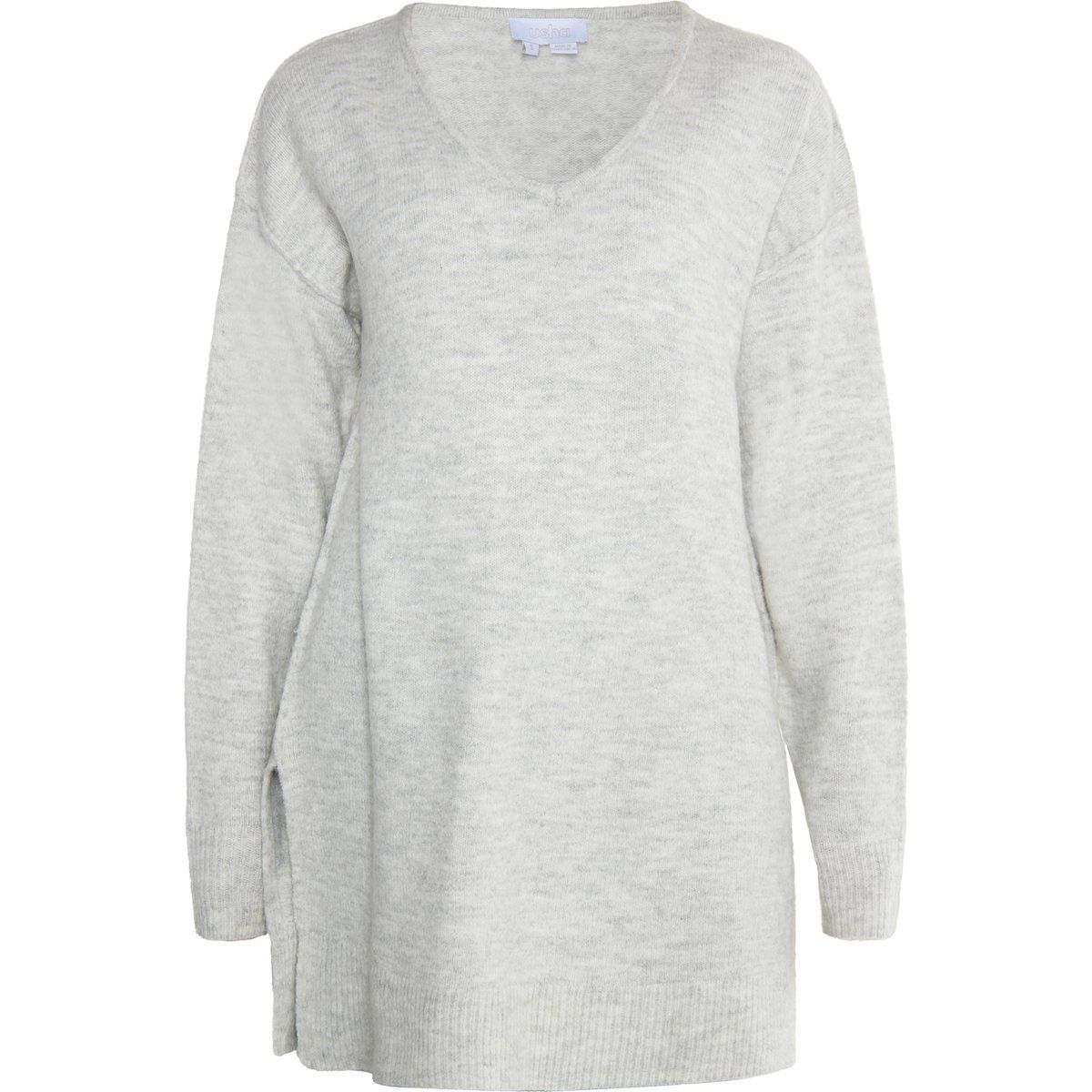Locker geschnittener Strickpullover mit V-Ausschnitt