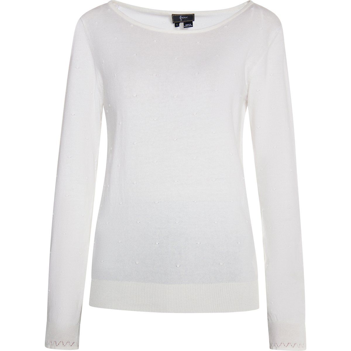 Strukturierter Pullover mit U-Boot-Ausschnitt