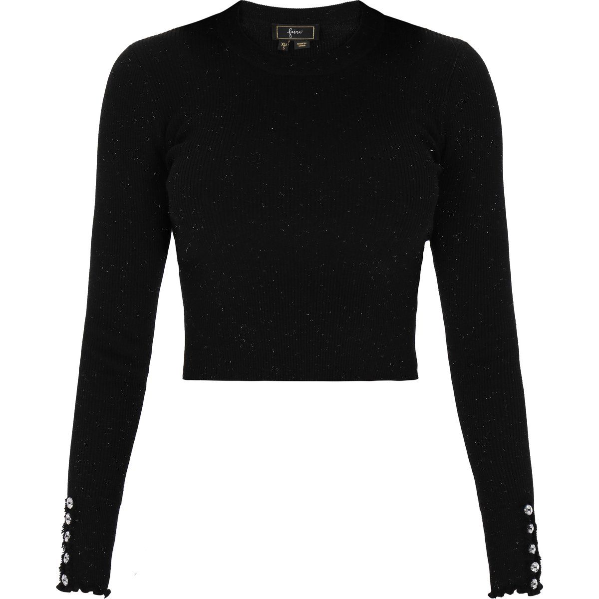 Schimmerndes Rippstrick-Crop-Top