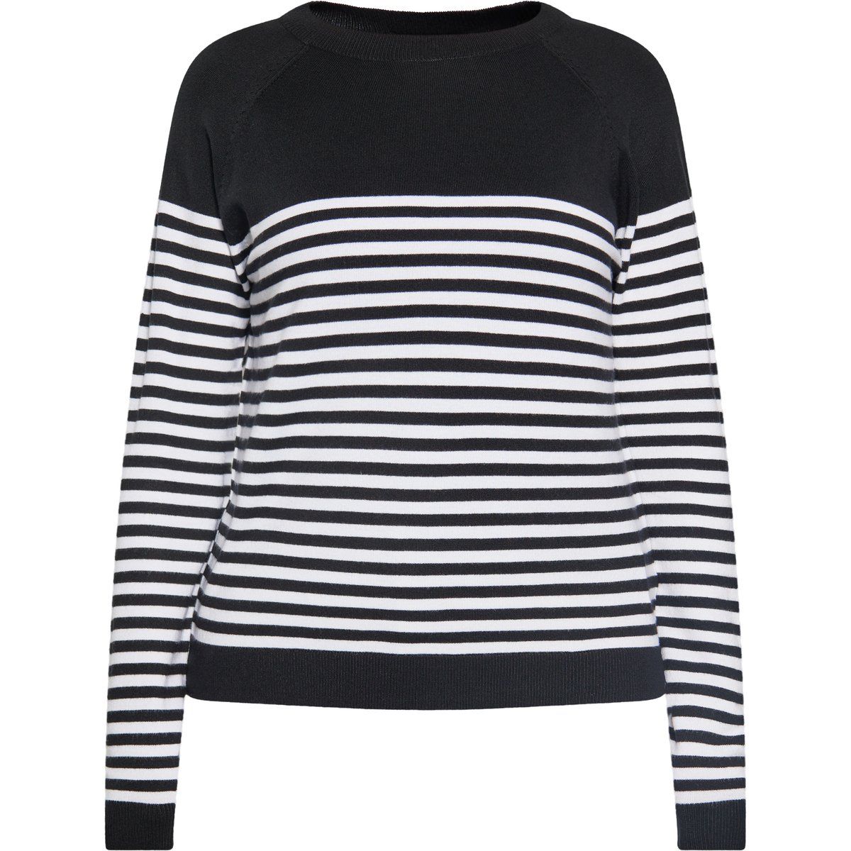 Gestreifter Langarm-Strickpullover