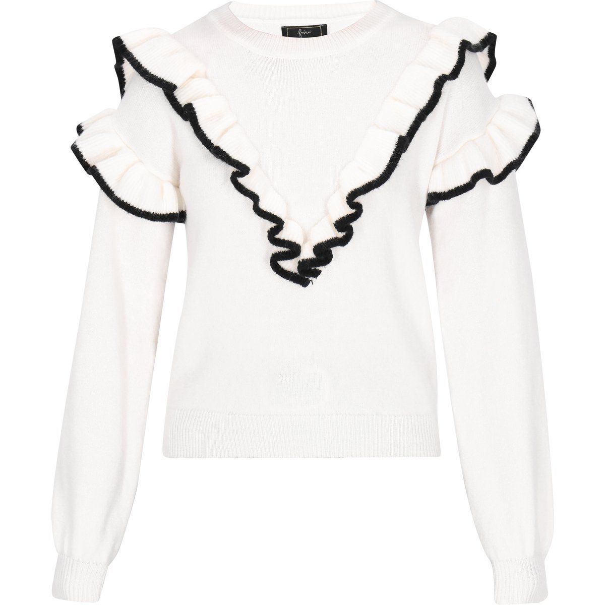 Faina Pullover Frauen weiß-schwarz