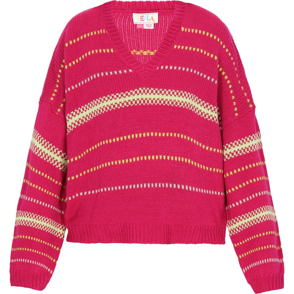 IZIA Pullover Frauen Fuchsie Limette