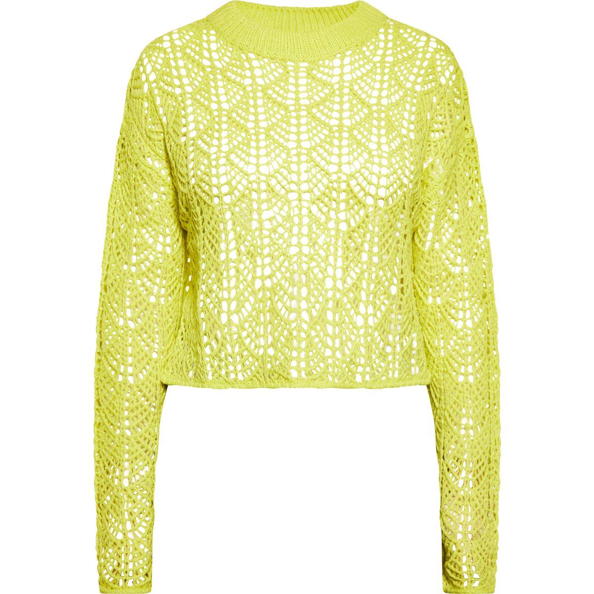 Kurz geschnittener Lochmuster Strickpullover