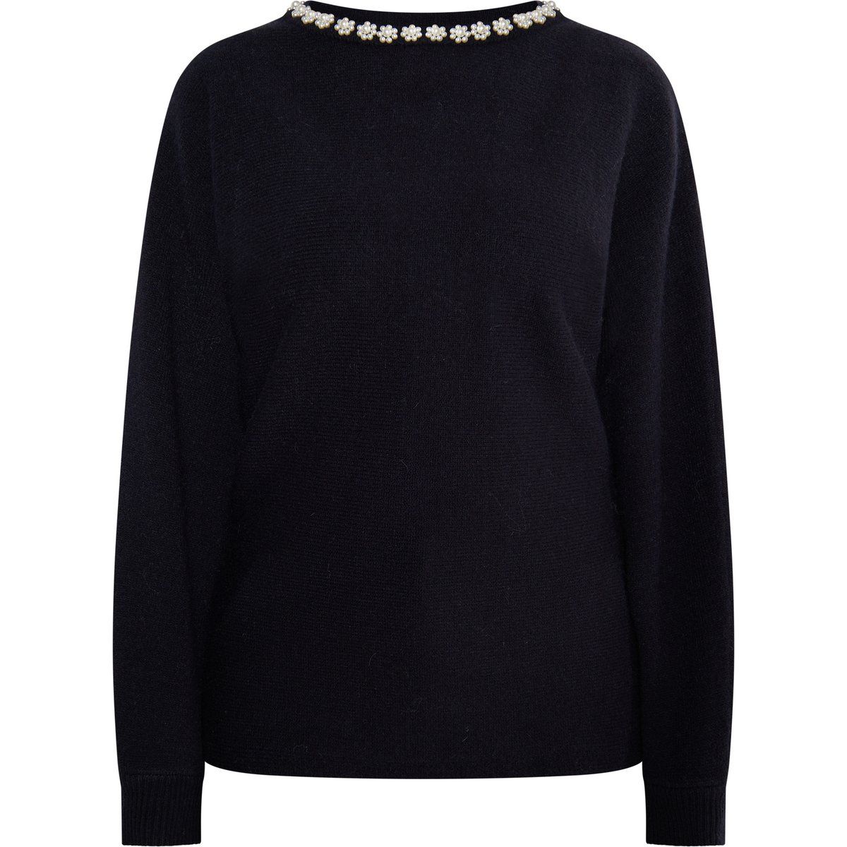 usha Pullover mit Perlen Damen schwarz