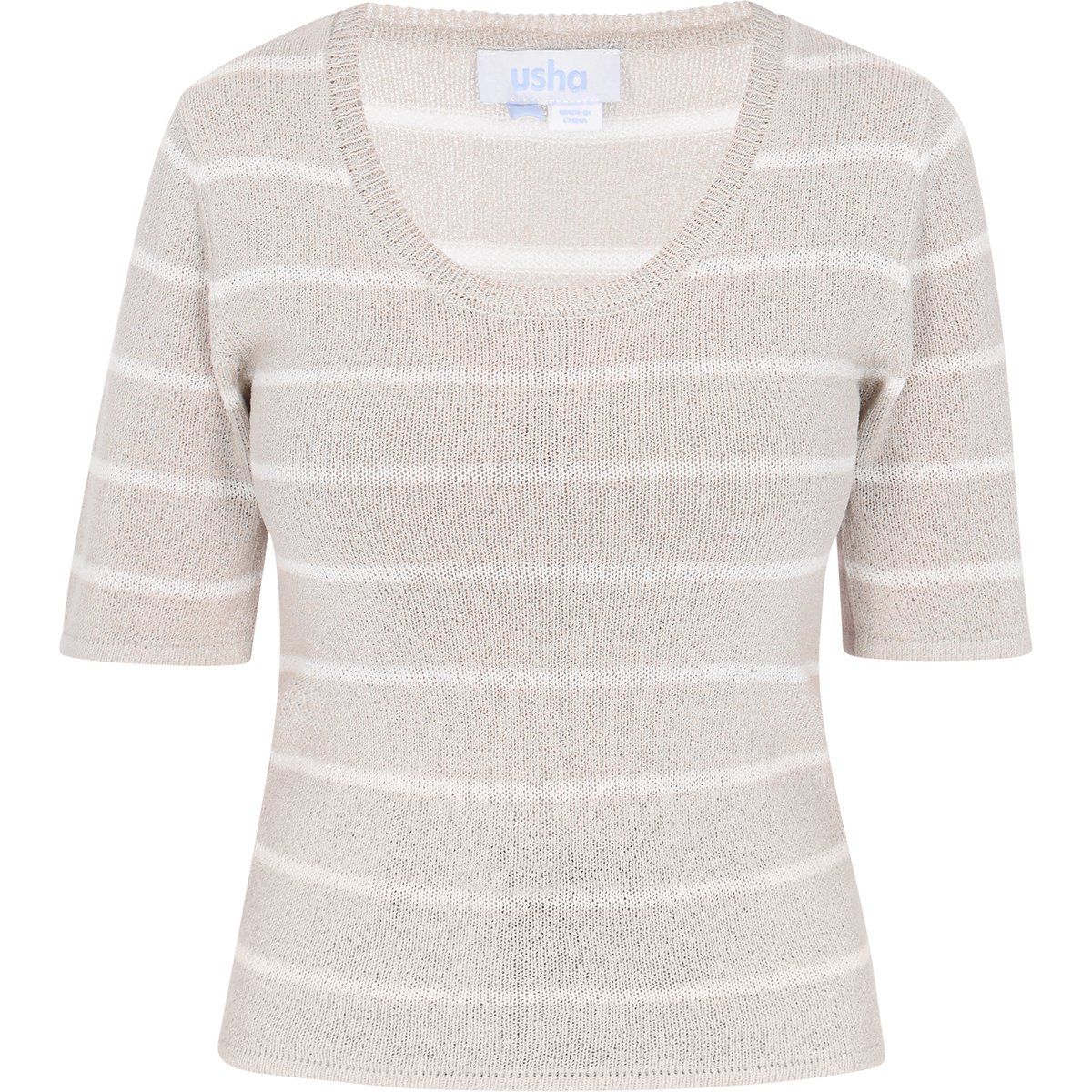 usha Pullover Frauen hellgrau/weiß