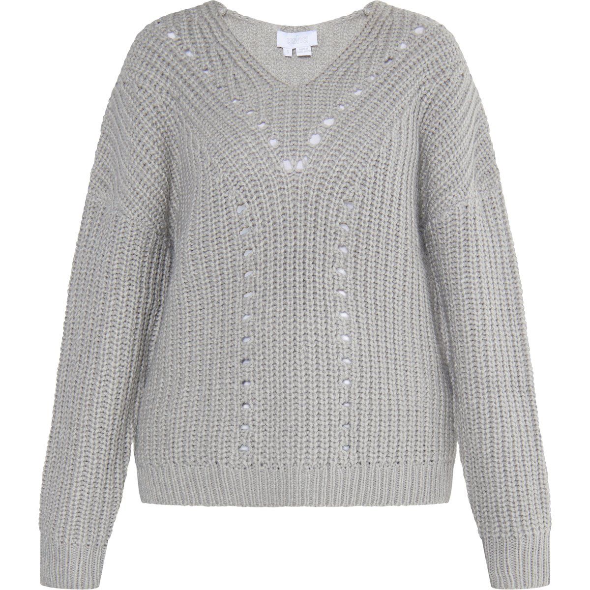 Grobstrick V-Ausschnitt Pullover