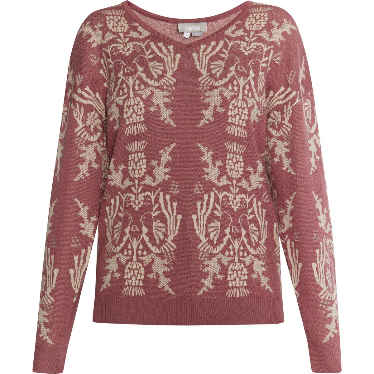Floral Intarsien Strickpullover
