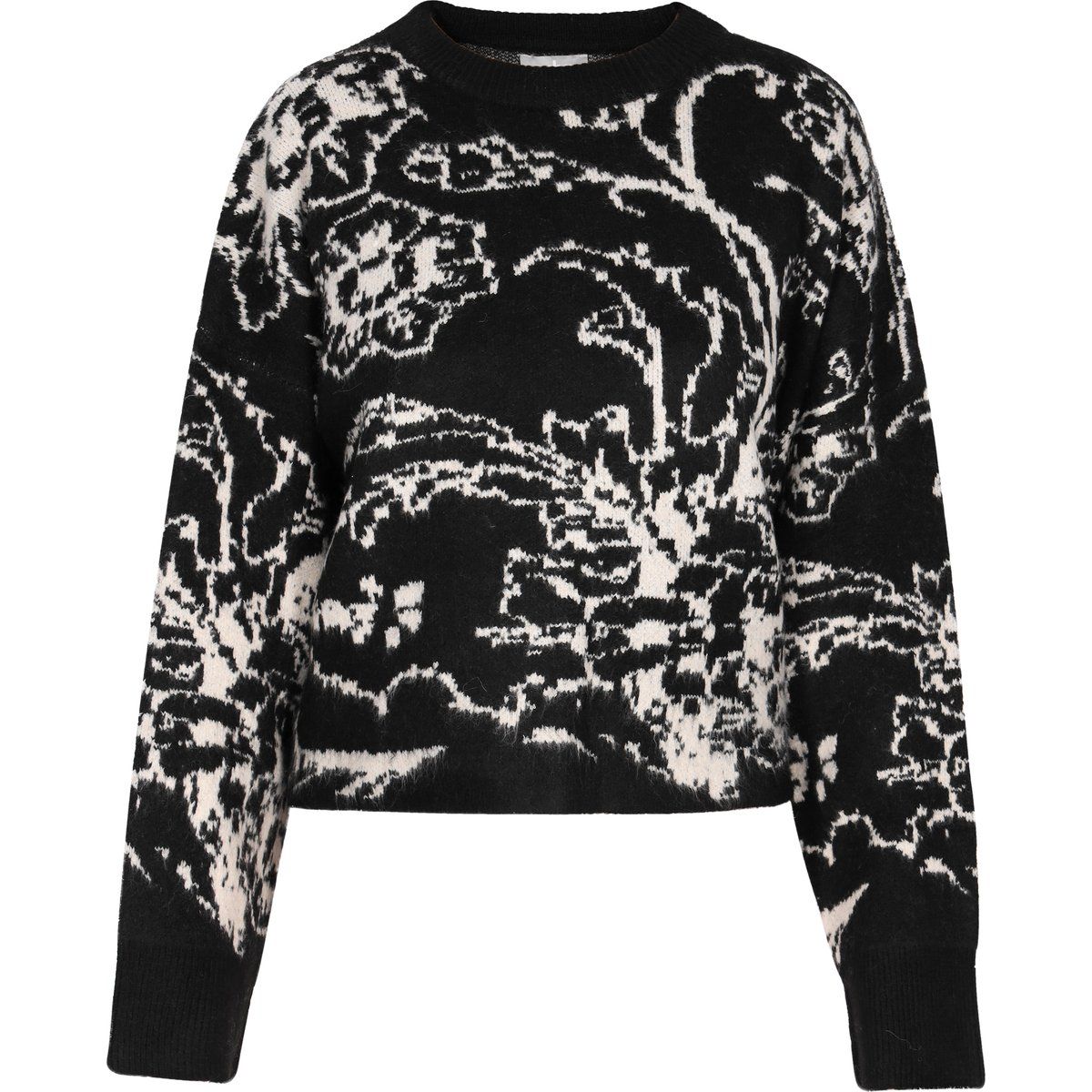 Pullover mit abstraktem Druck und lockerer Passform