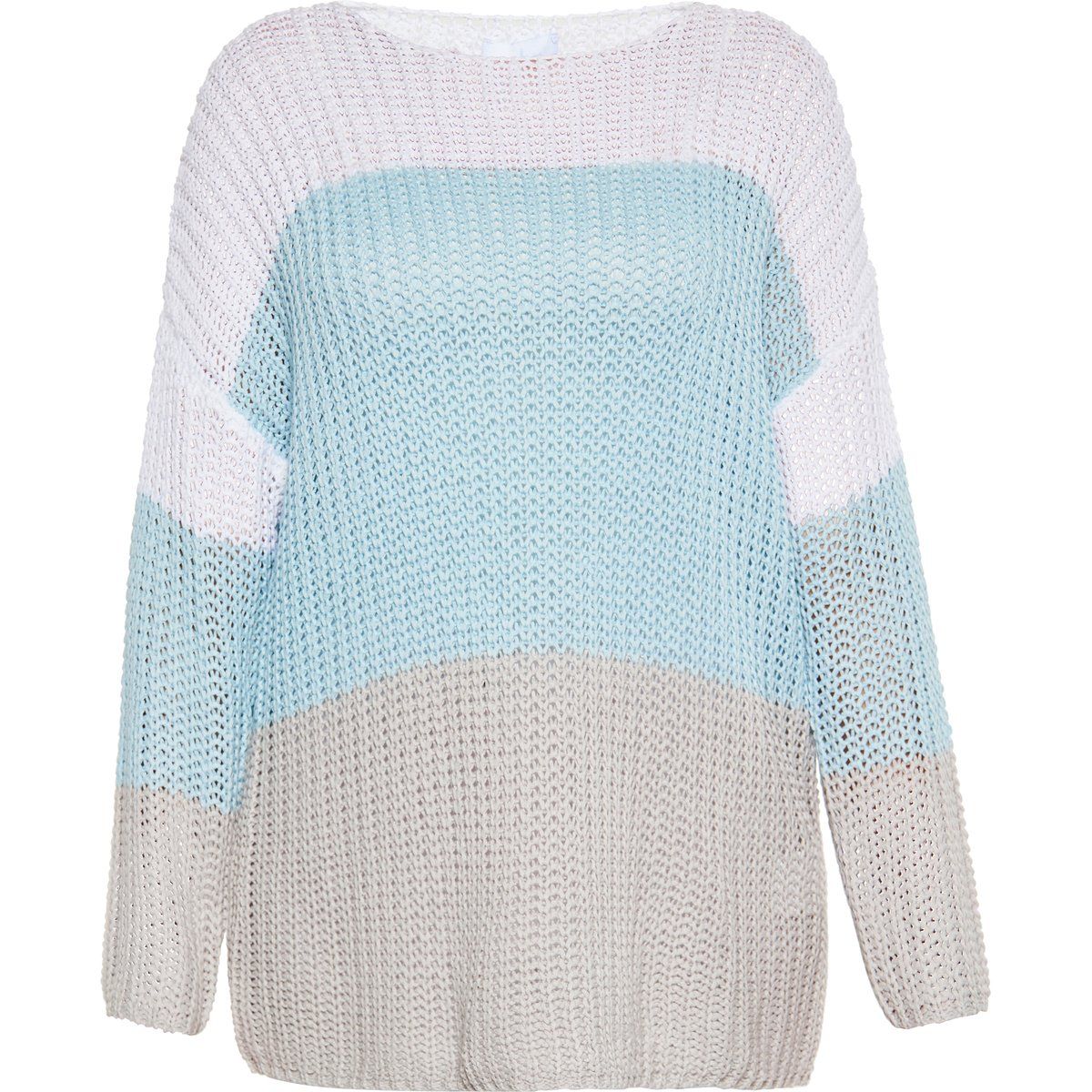 Farbblock-Strickpullover