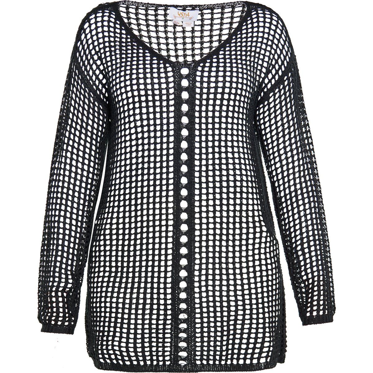 Strickjacke mit offenem Strickmuster und langen Ärmeln