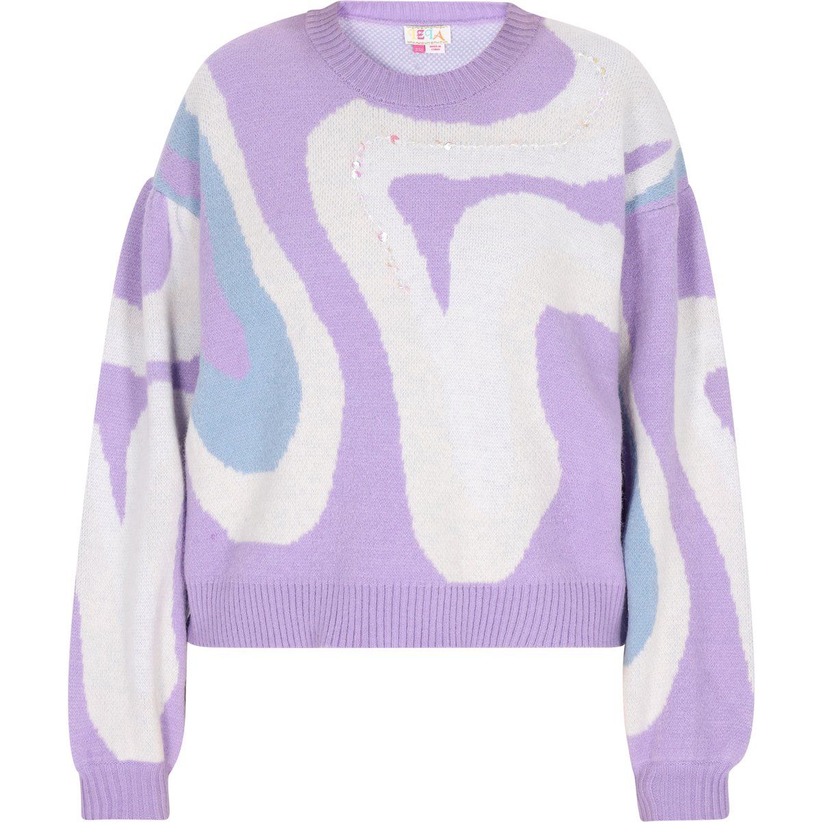 Pullover mit abstraktem Muster und Rundhalsausschnitt