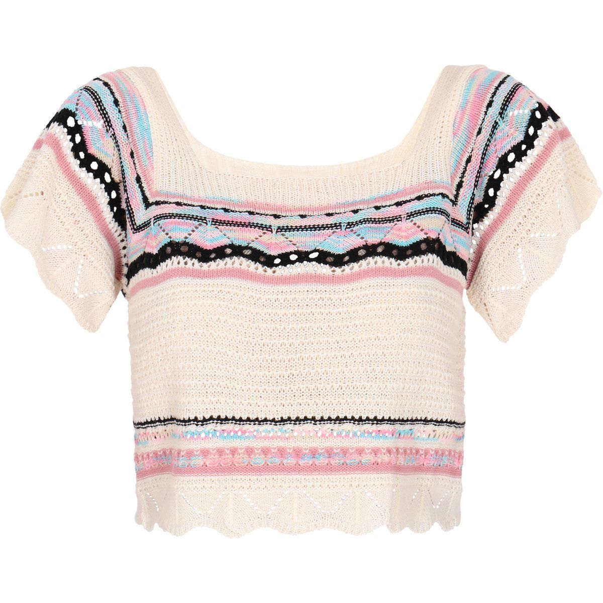 Gehäkeltes Strick-Crop-Top