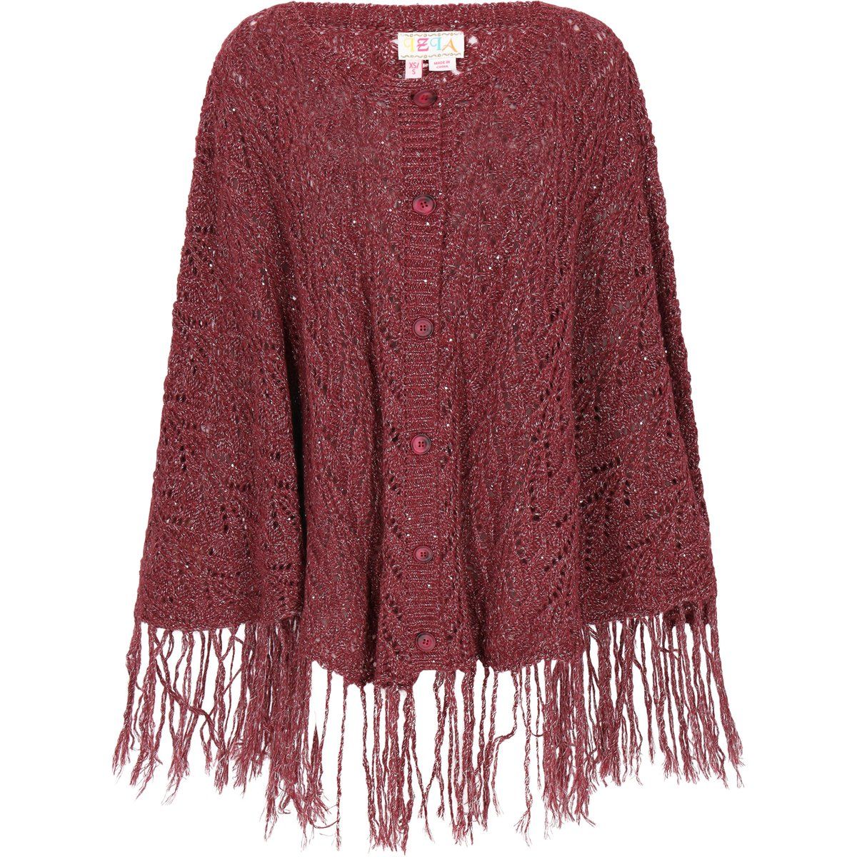 IZIA Poncho Frauen Burgund