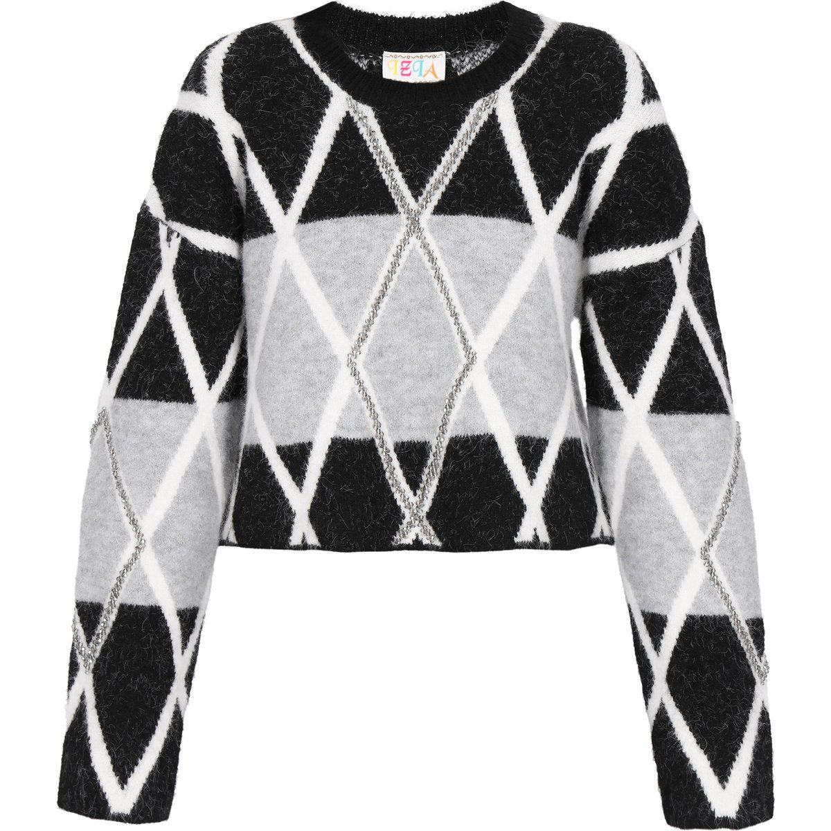 IZIA Pullover Frauen schwarz/grau