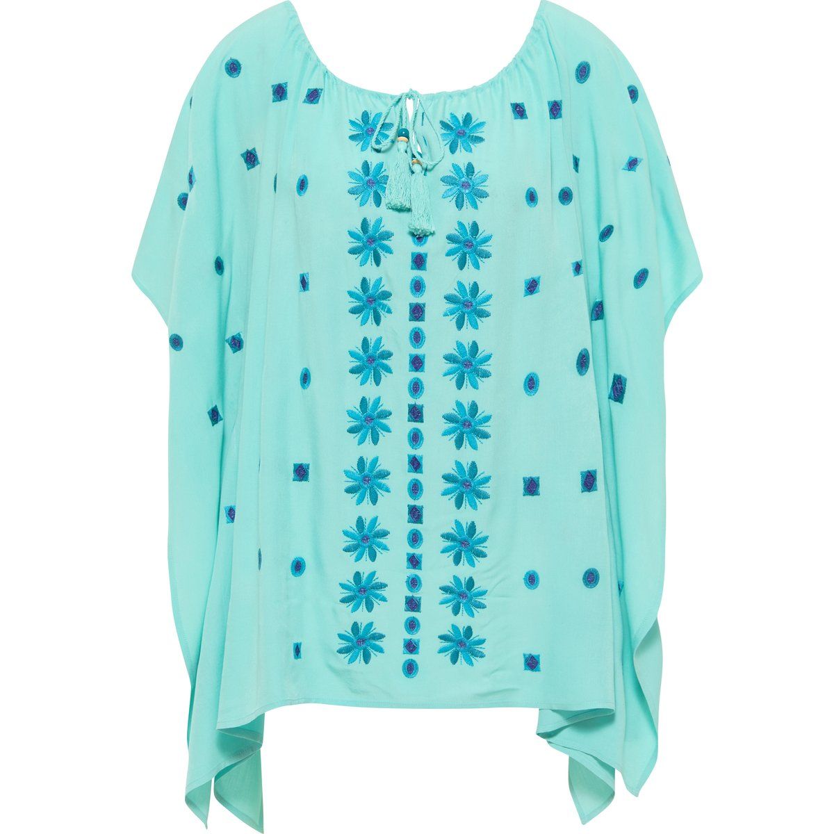 usha Poncho Damen Helltürkis Mehrfarbig