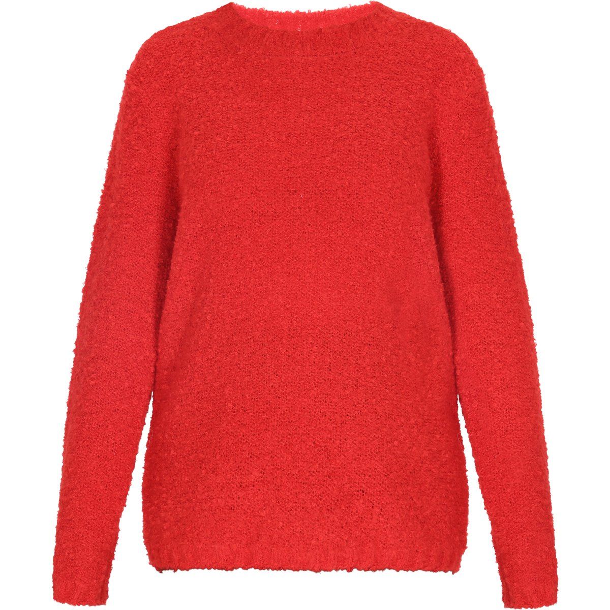 Texturierter Strickpullover mit Rundhalsausschnitt