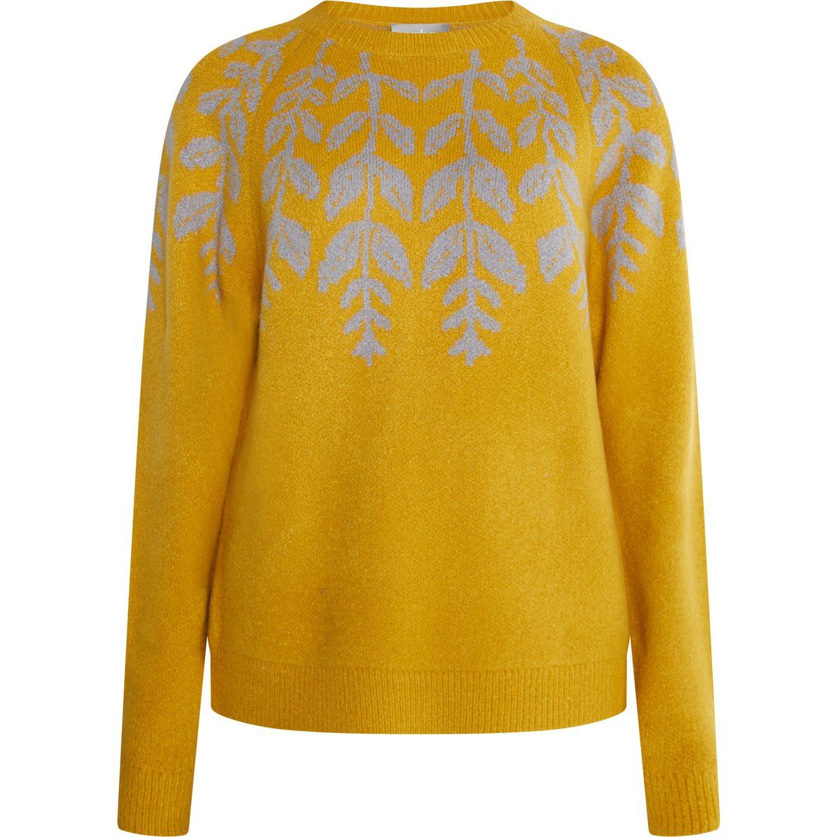 Strickpullover mit floralem Intarsienmuster
