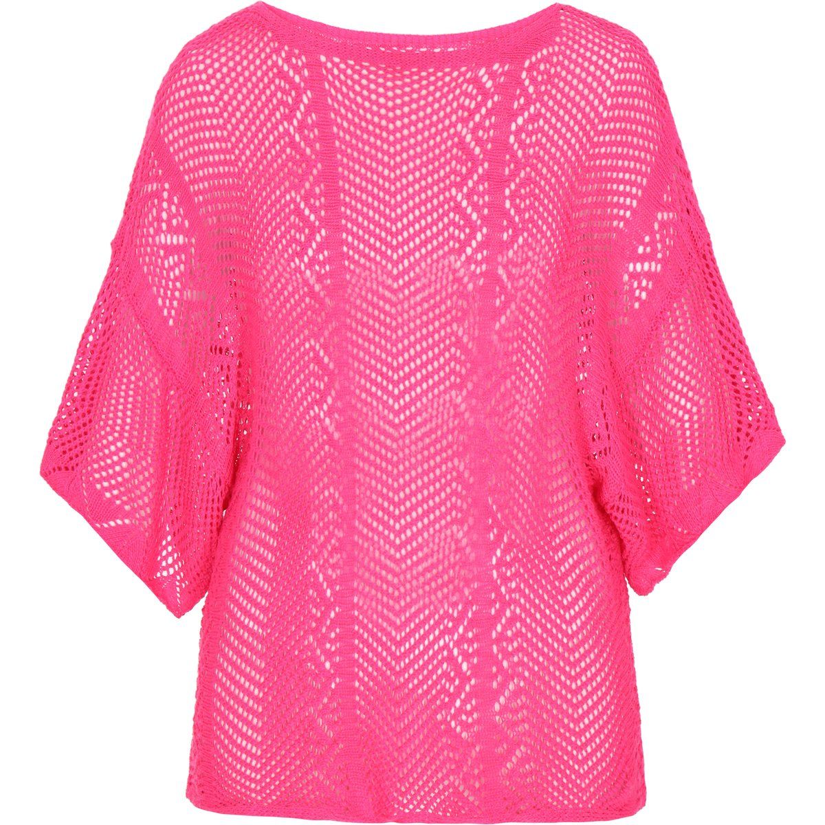 Lochstrick-Pullover mit weiten Ärmeln