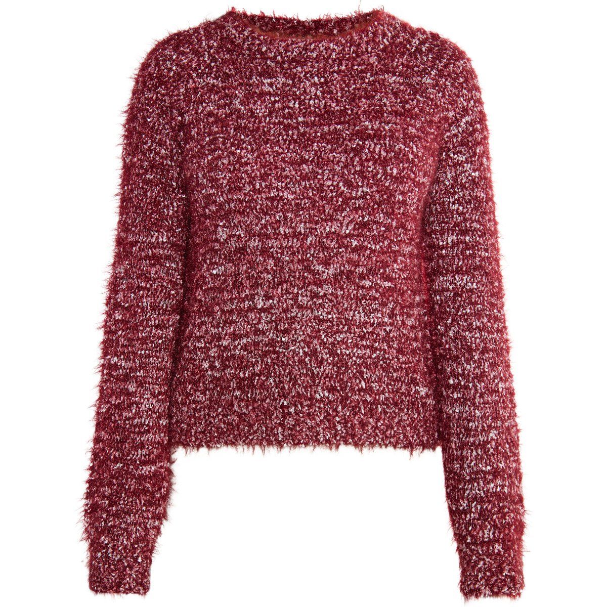 Zweifarbiger Strickpullover mit Textur