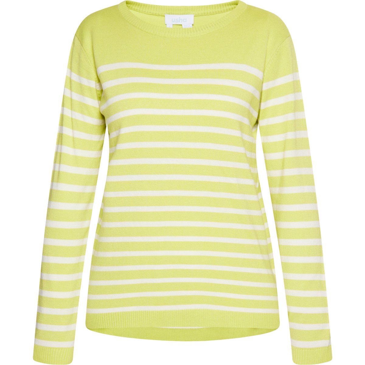 usha Strickpullover Damen Hellgrün Wollweiss