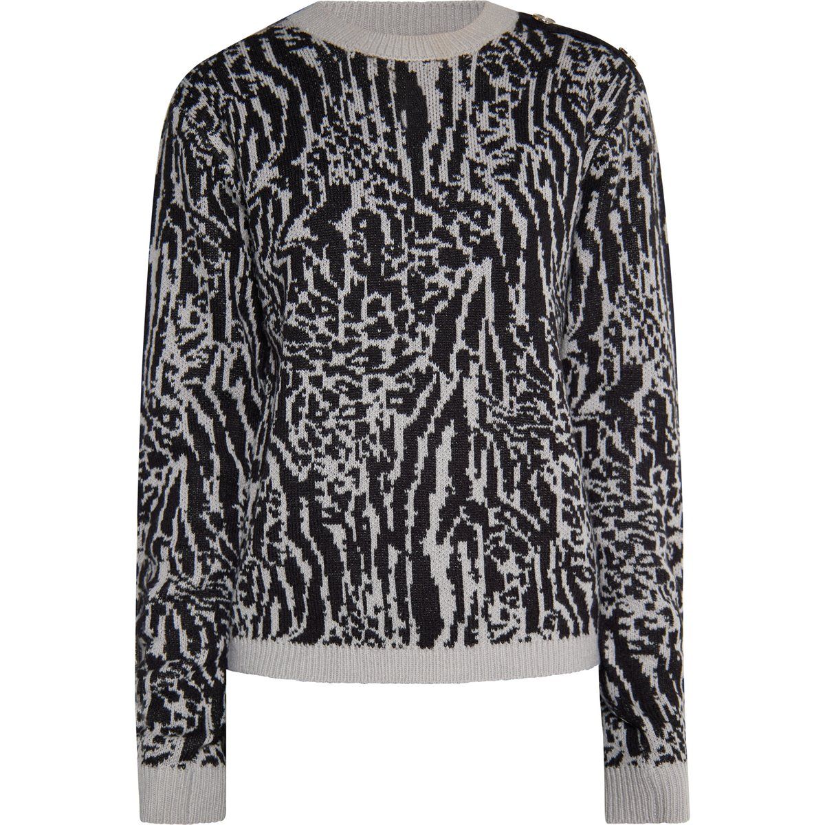 Schwarz-Weißer Pullover mit Zebra-Muster