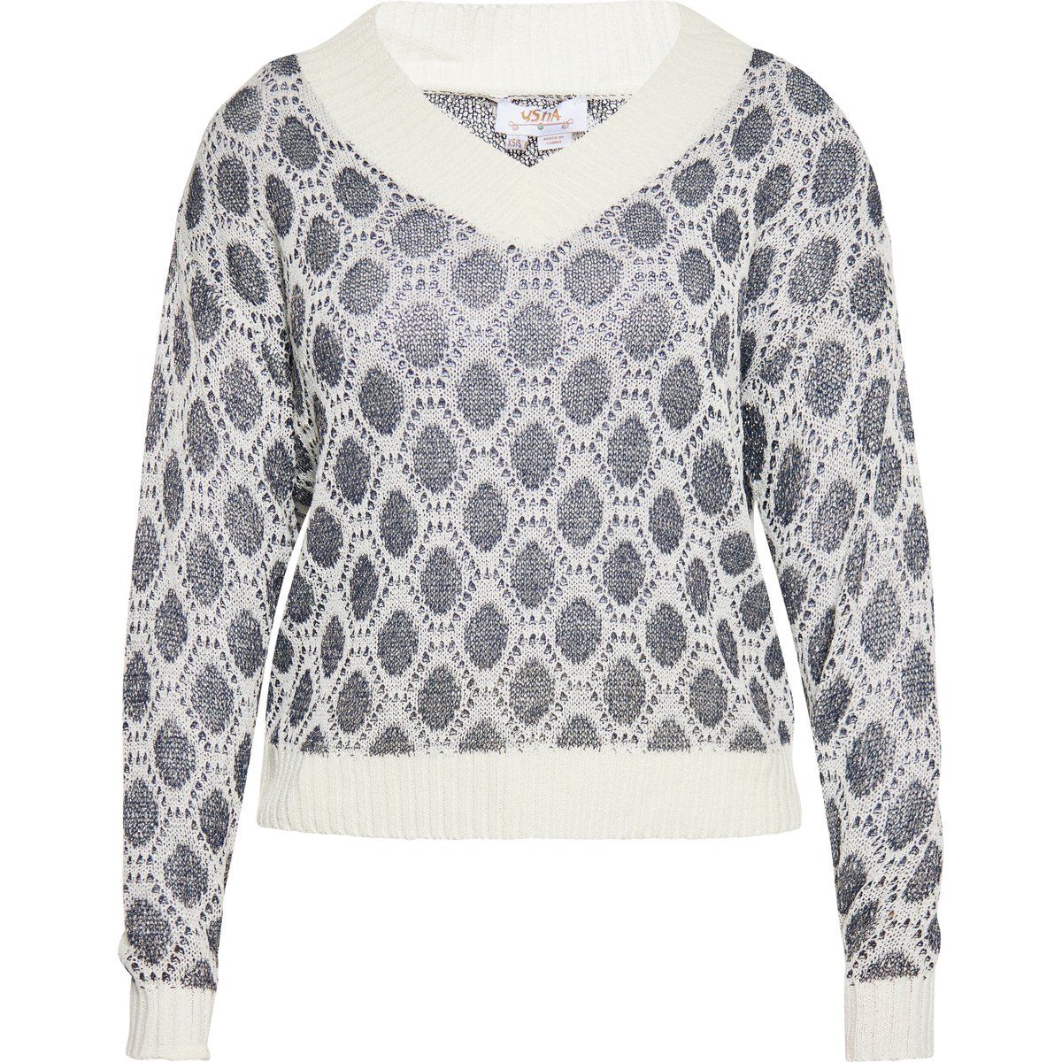 Eleganter Strickpullover mit V-Ausschnitt und Muster