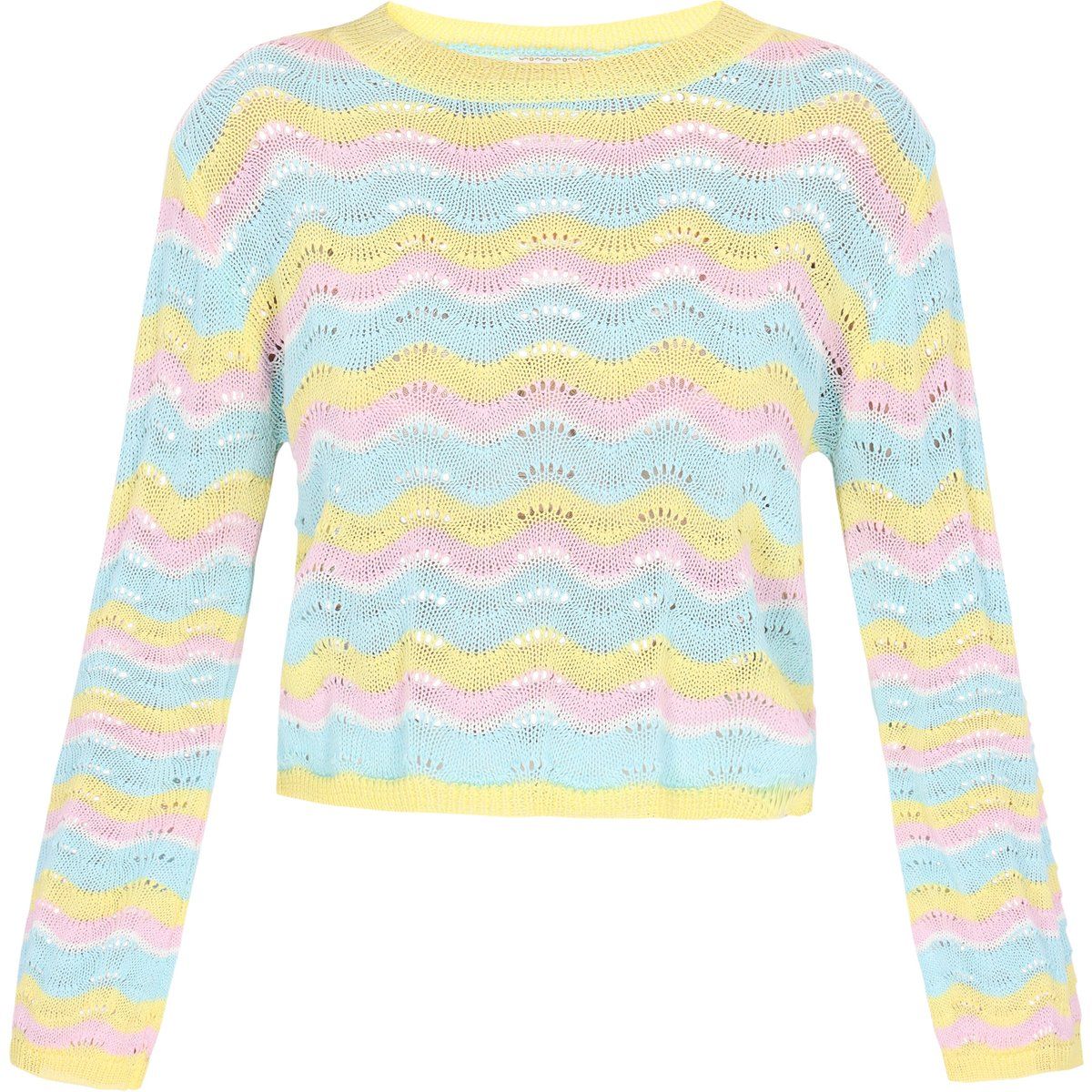 IZIA Pullover Frauen gelb mehrfarbig