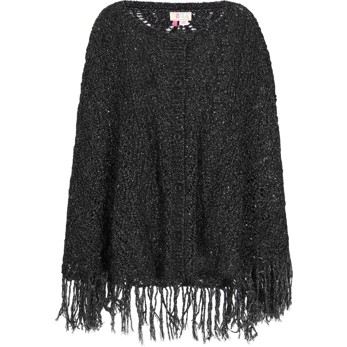 IZIA Poncho Frauen Schwarz