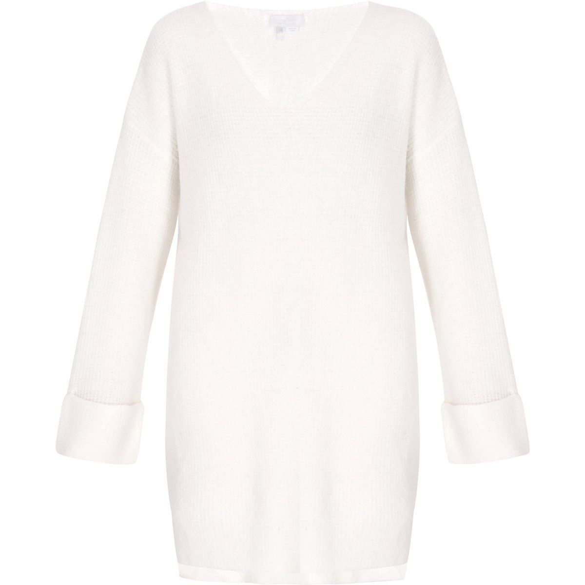 Eleganter Langarmpullover mit V-Ausschnitt