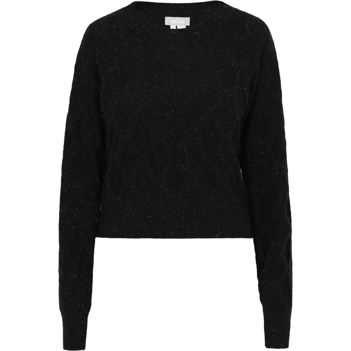 Strukturierter Strickpullover mit Rundhalsausschnitt